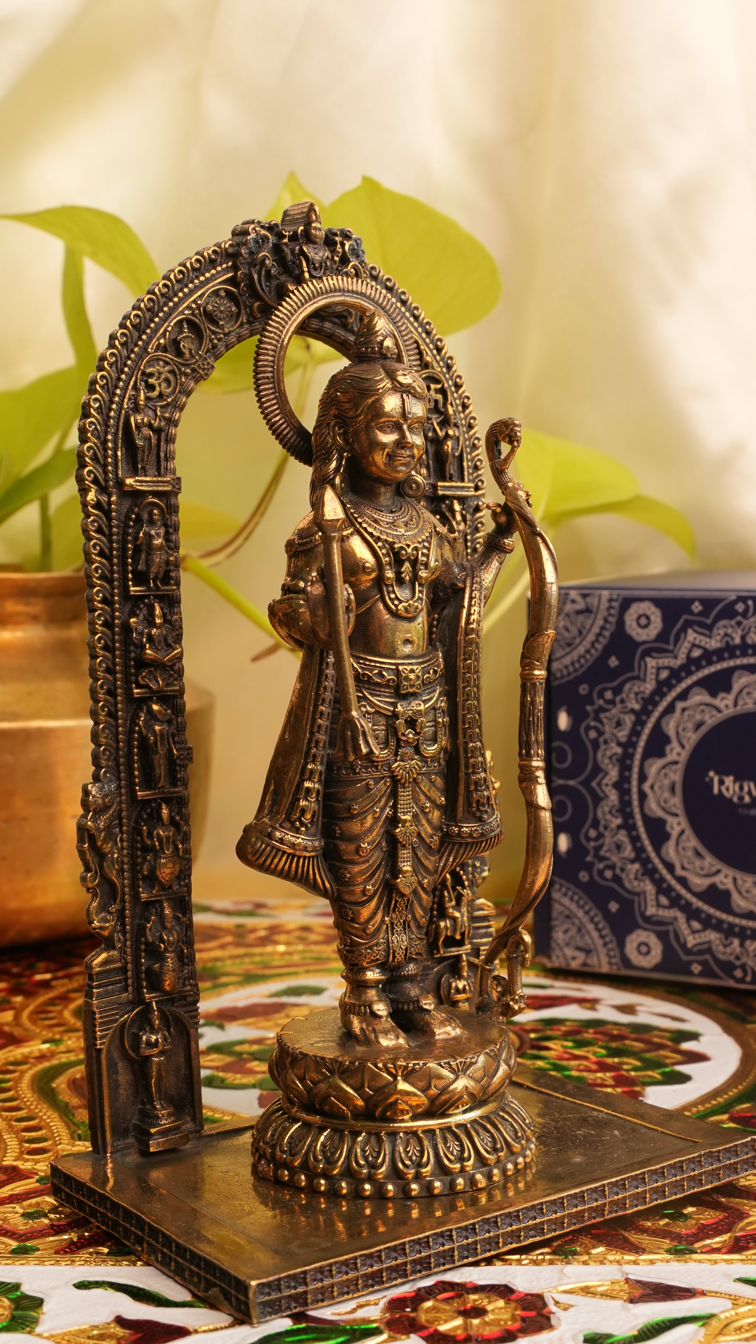 Divine Brass Ram Lalla Murti – 7-inch Idol Inspired by Ayodhya